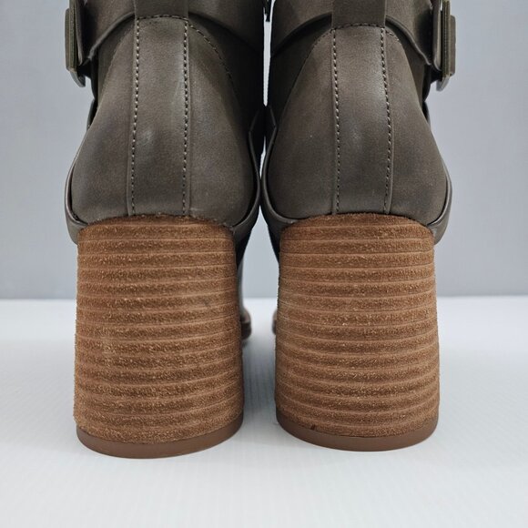 Korks By Kork Ease Shyla Ankle Boot Womens 9 Taupe Block Heel Buckle Strap NEW - Picture 9 of 15